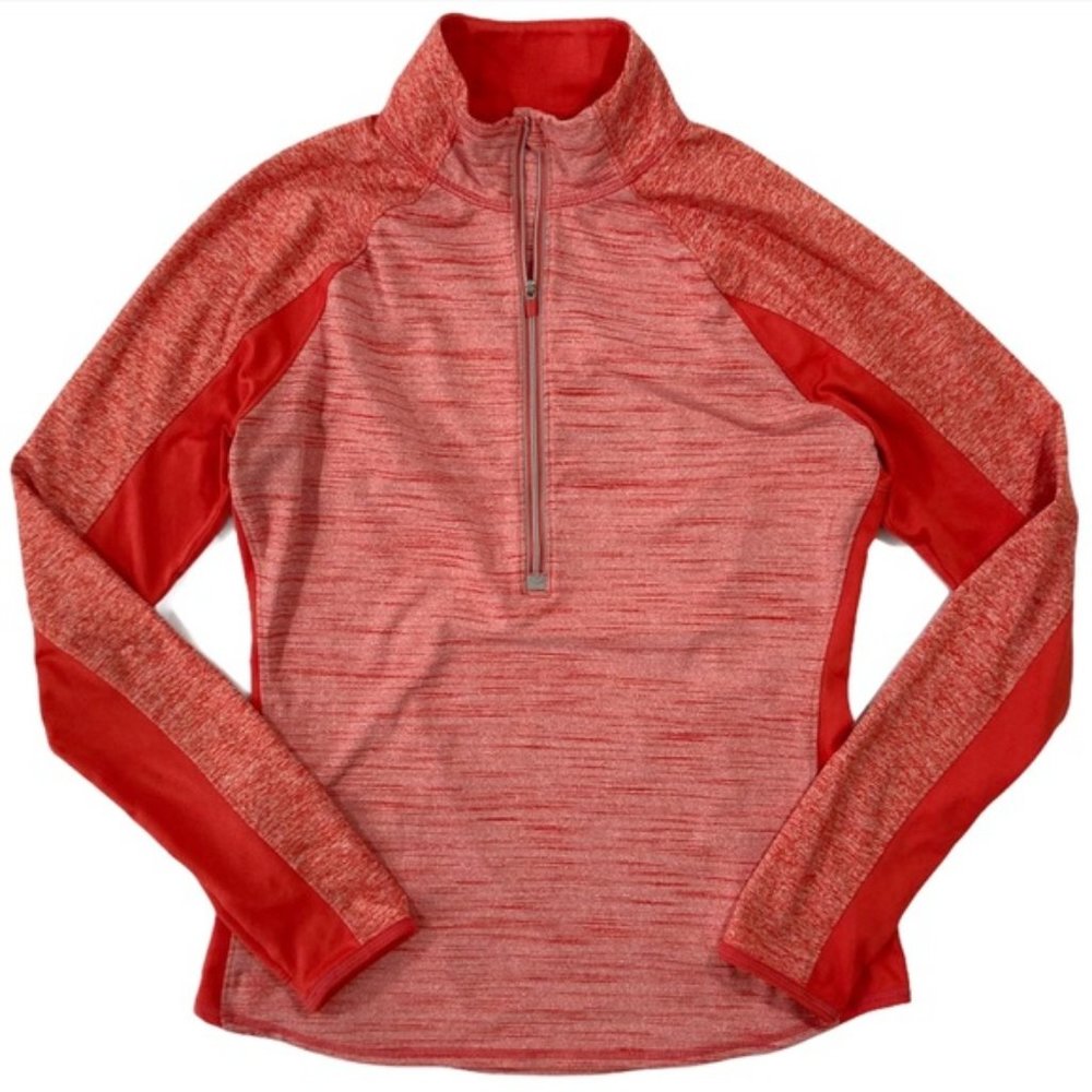 Athleta Heathered Red Long Sleeve Tee